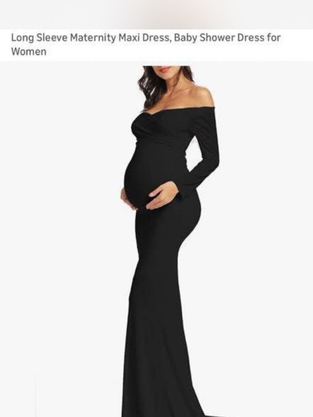Amazon Black Off-Shoulder Maternity Maxi Dress